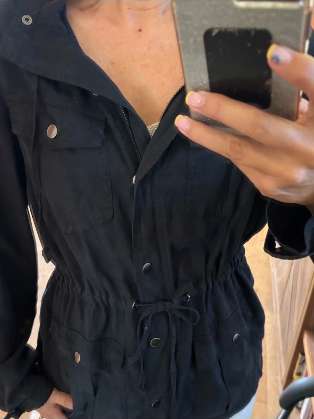 Angie brand black hooded jacket
